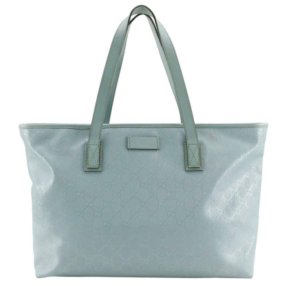 Gucci GG Imprime 2Way Shoulder Tote Bag Zipper Implementation Leather Blue